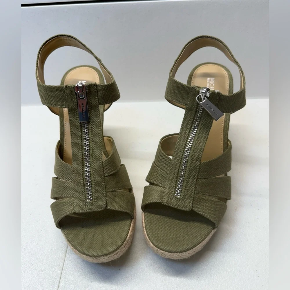 Coastal Chic Michael Kors Berkley Rope Wedge Sandals Natural Fiber Platform BOHO